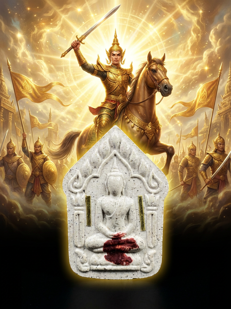 Warrior Buddha Amulet of Revered Monk Kam Nuan (Wat Kaew Charoen)