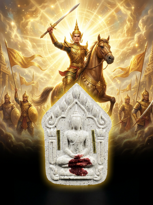Warrior Buddha Amulet of Revered Monk Kam Nuan (Wat Kaew Charoen)